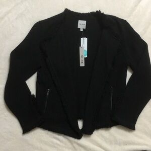 NIC+ZOE Black Open Front Cardigan